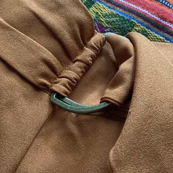 Cato High Waist Wide Leg Dress Pants with Bronze Colored Sash 2 Deep Pockets MED - Picture 4 of 7